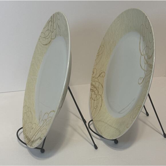 Noble Excellence 12 Days of Christmas Dinner Plates Gold Scroll Set of 4 - Picture 10 of 13